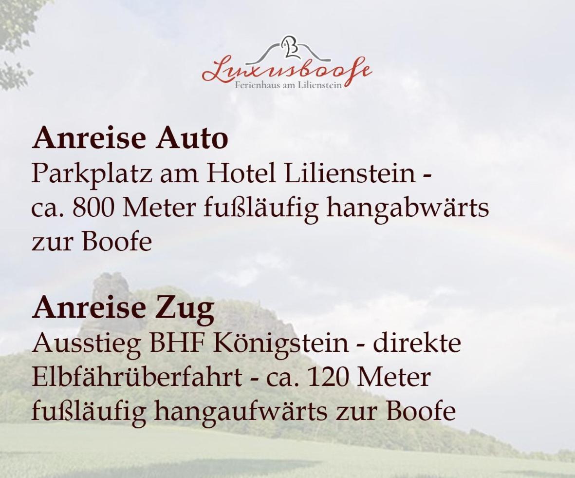 Luxusboofe - Ferienhaus Am Lilienstein Königstein an der Elbe Exterior foto